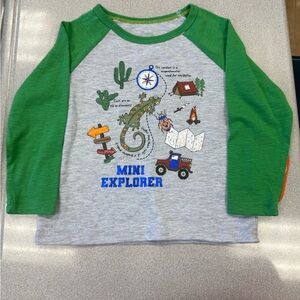NWT Size 2T Wonder Nation Mini Explorer Green and Gray Shirt